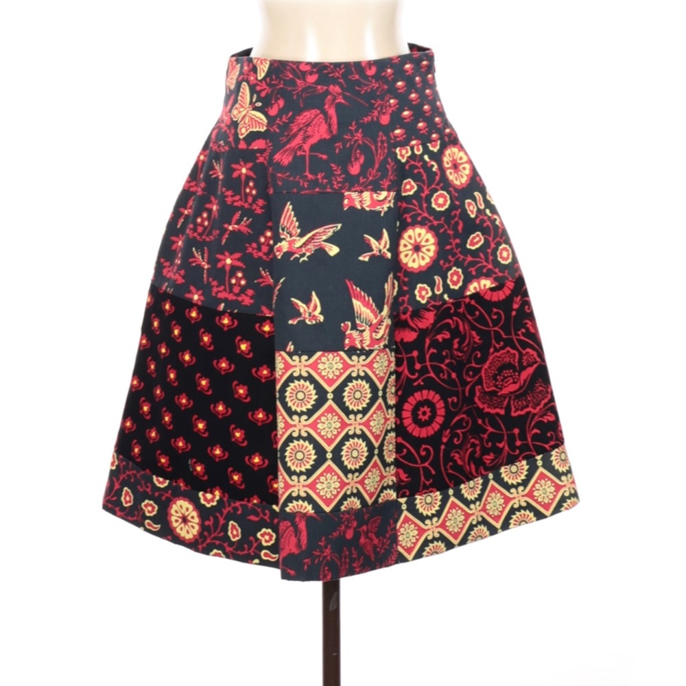 Miu Miu Cotton Mixed Print Skirt (Size 42/ Small)